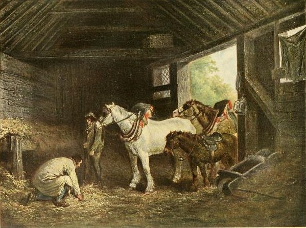 George Morland The inside of a stable